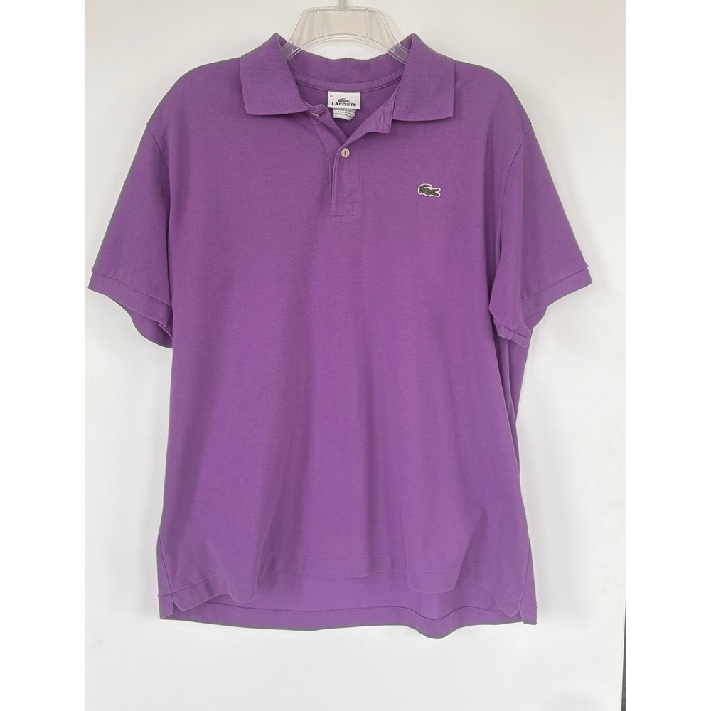 Lacoste Jersey Polo Golf Shirt Men's Size 6 (XL) Purple Cotton Logo Preppy